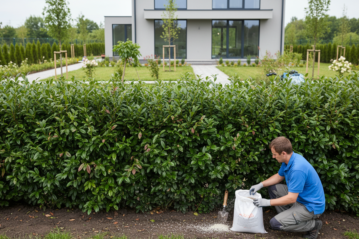 Kirschlorbeer düngen: Wann, womit und wie richtig für eine dichte Hecke