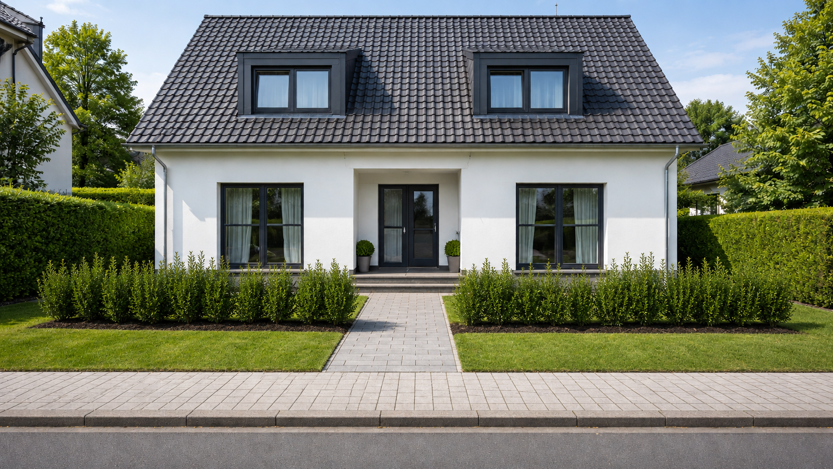 BuxussempervirensfrischgepflanzteHecke