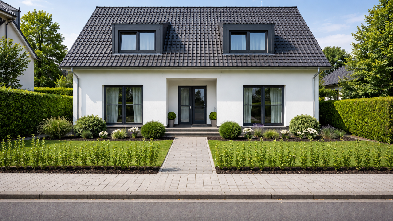LigustrumovalifoliumfrischgepflanzteHecke