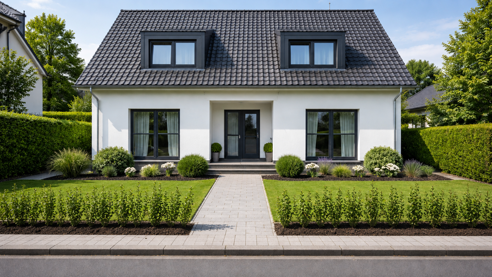 LigustrumvulgareAtrovirensfrischgepflanzteHecke