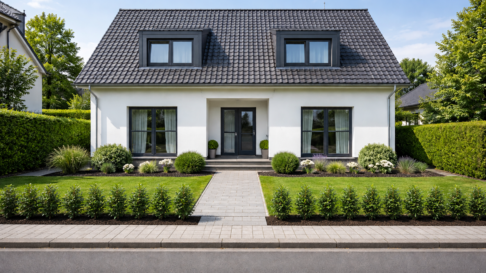 PrunuslusitanicafrischgepflanzteHecke