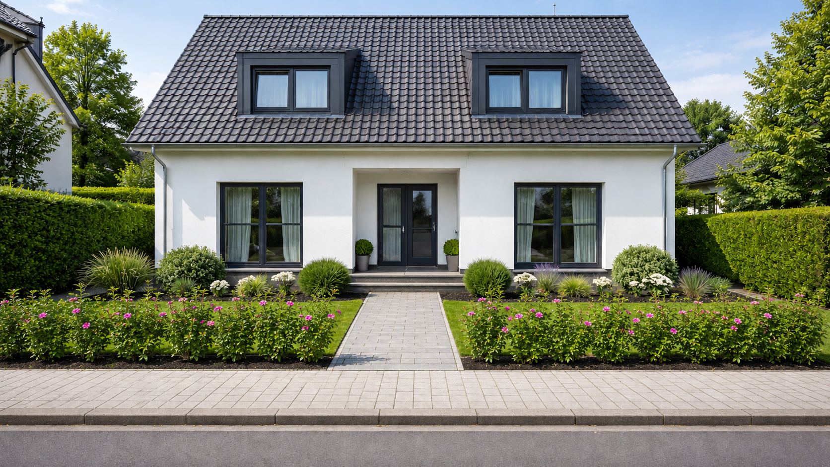 RosarugosafrischgepflanzteHecke