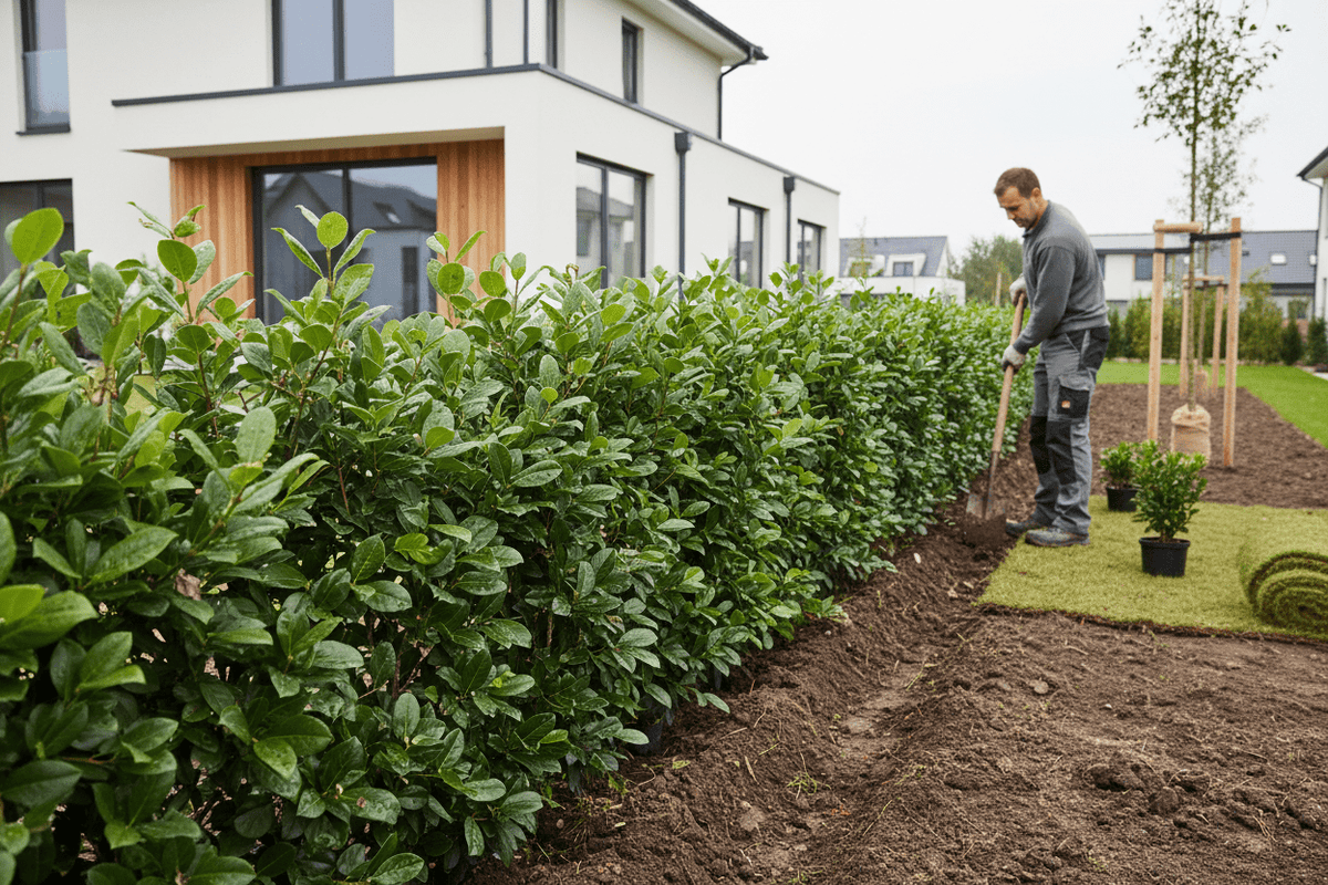 Kirschlorbeer pflanzen: Anleitung, Pflanzabstand & beste Zeit für deine Hecke - Heckenmeister