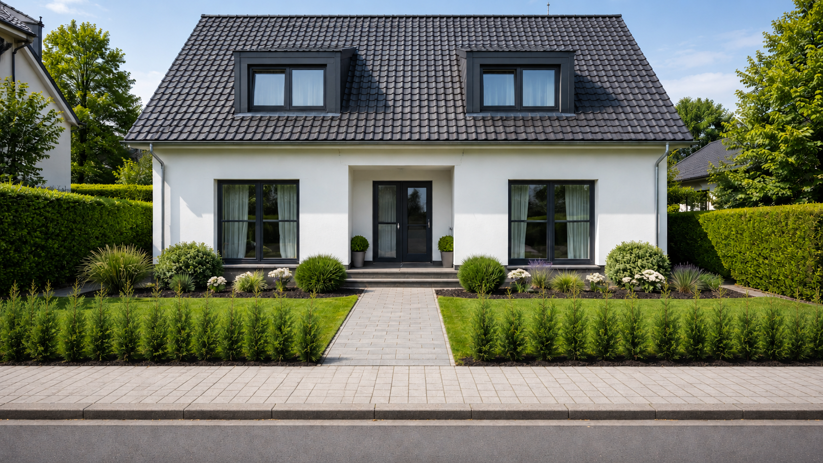 CupressocyparisxleylandiifrischgepflanzteHecke