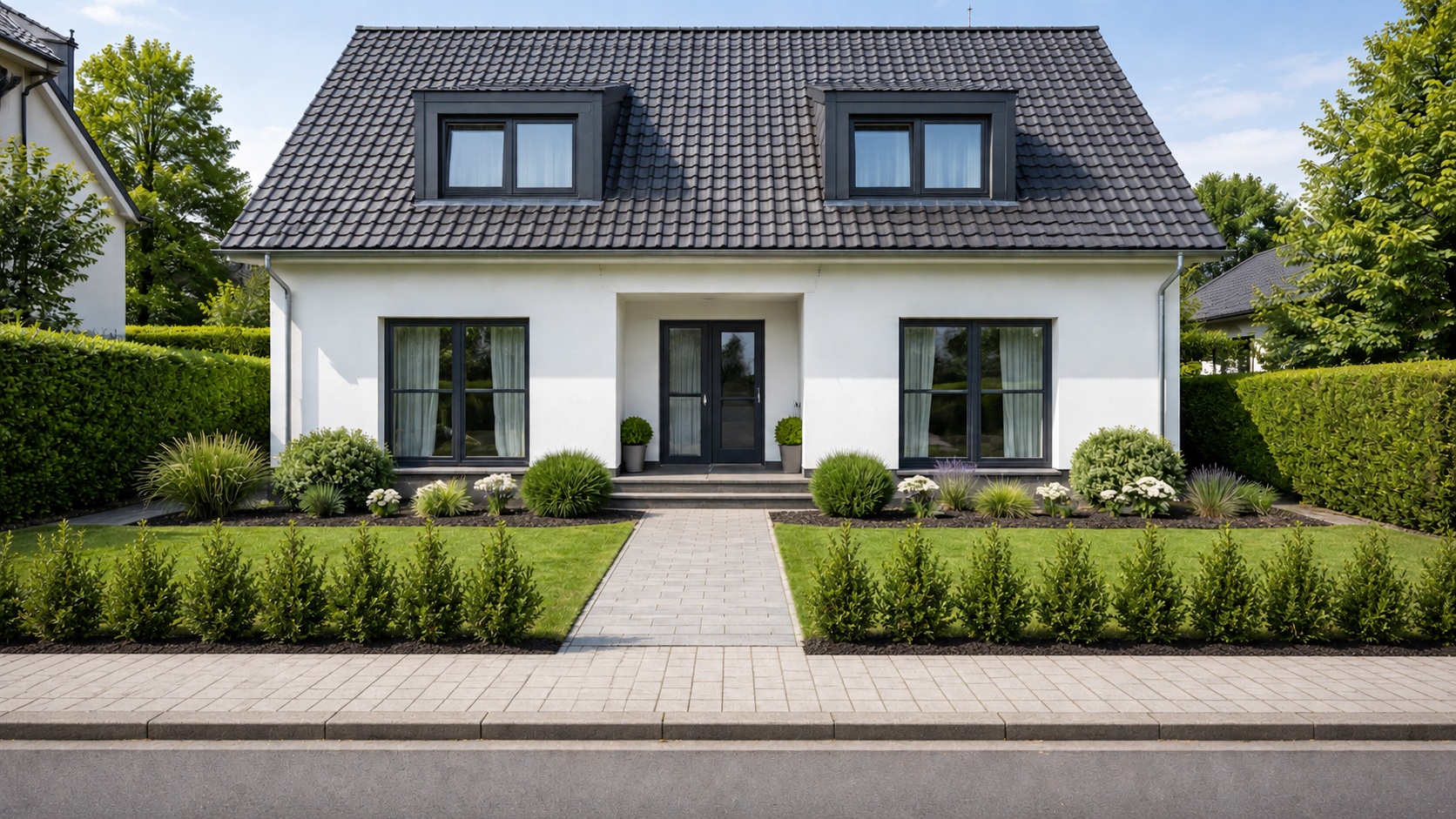 IlexcrenatafrischgepflanzteHecke