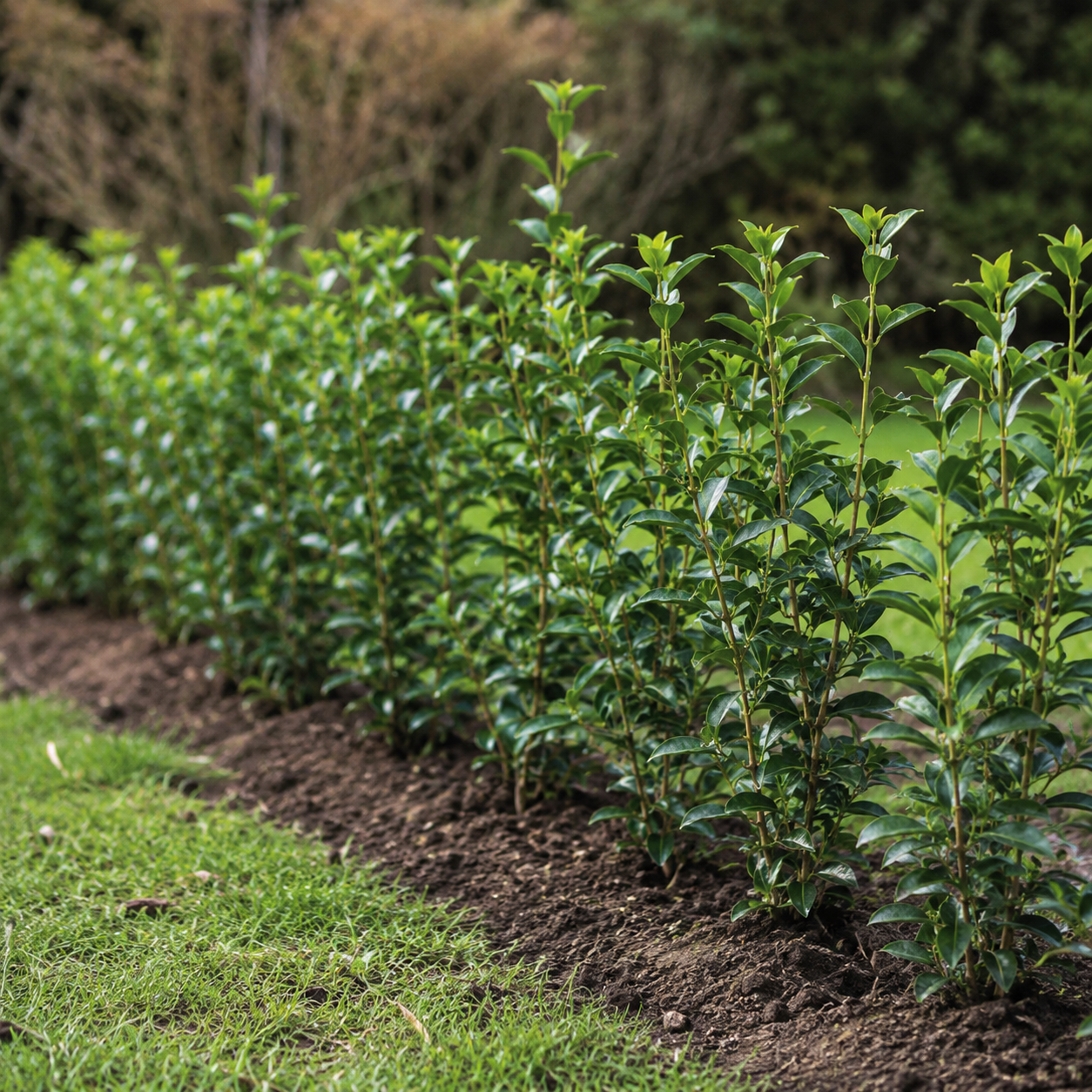 Osmanthus × burkwoodii junge Hecke
