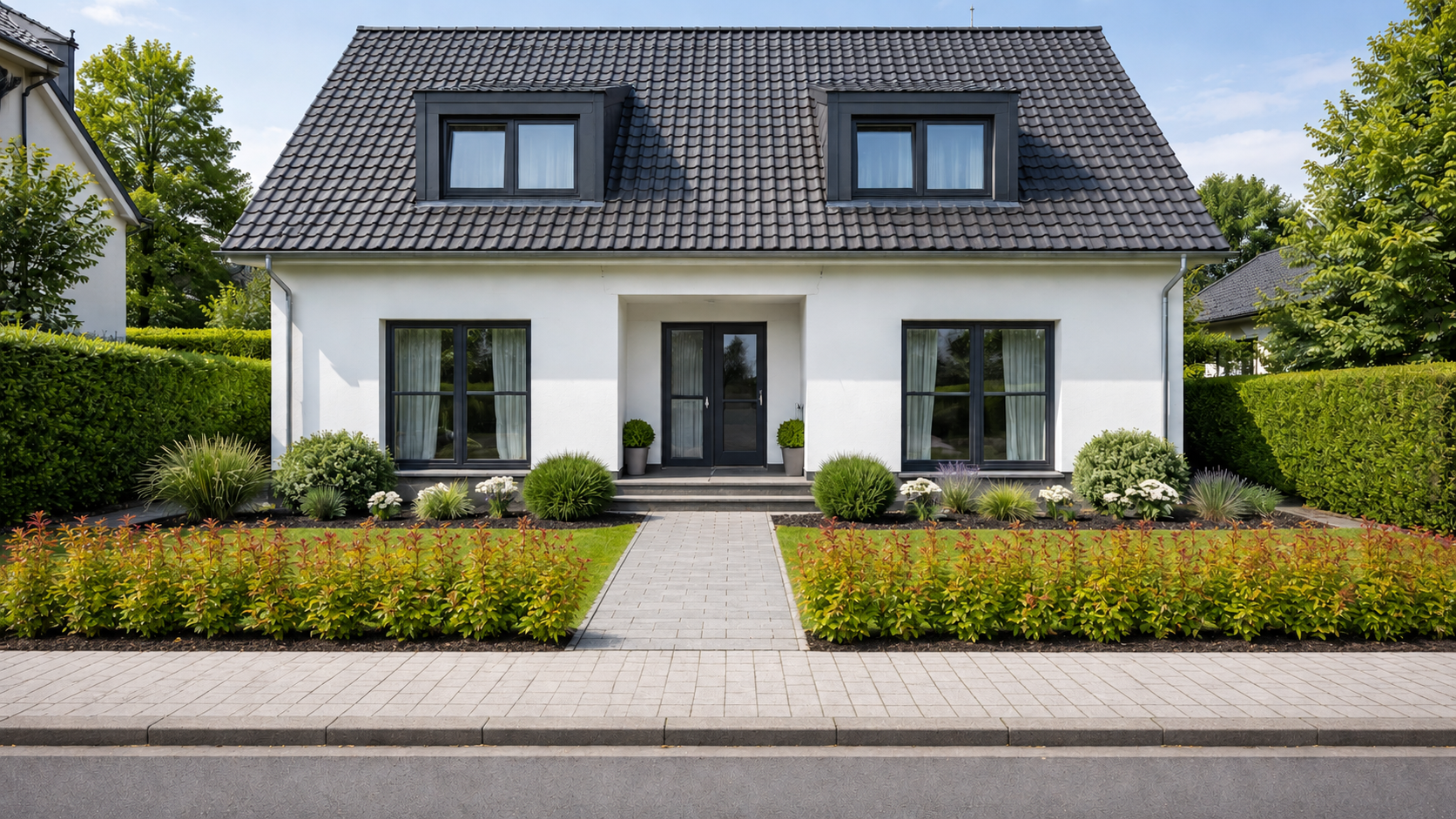 Spiraeajaponica_Goldflame_frischgepflanzteHecke