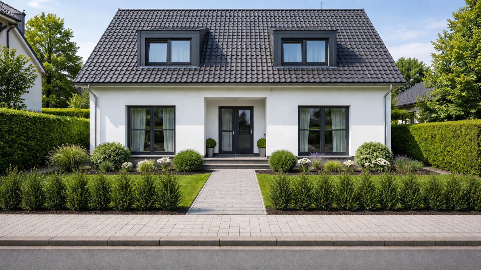 TaxusbaccatafrischgepflanzteHecke