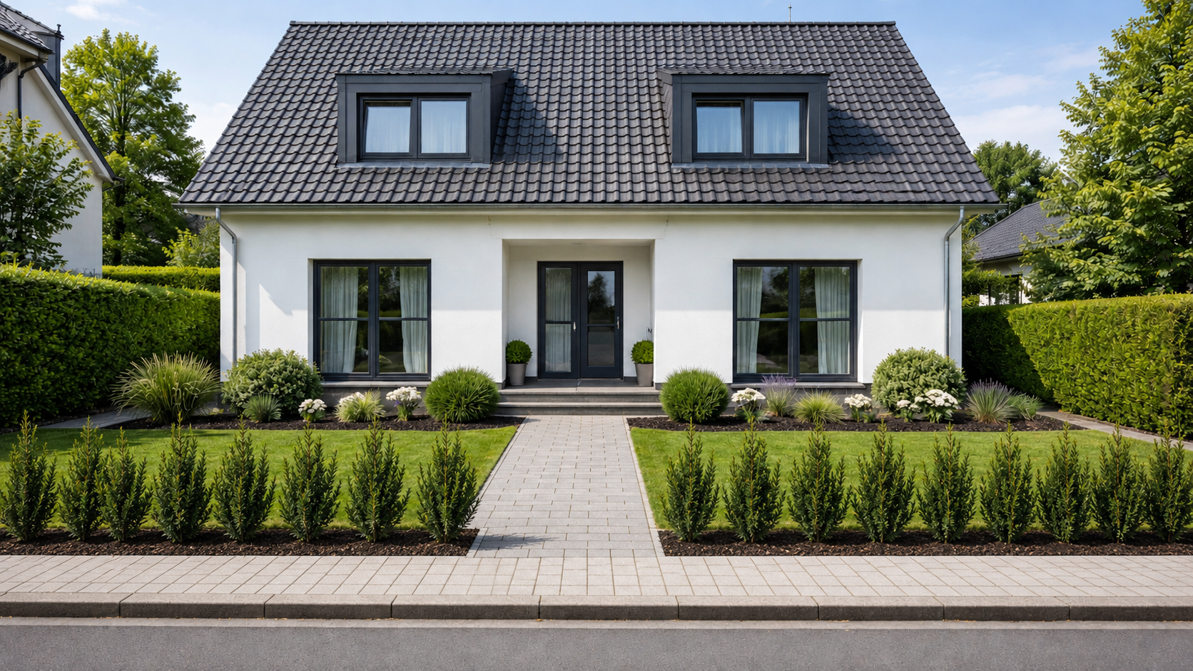 Taxusxmedia_Hicksii_frischgepflanzteHecke