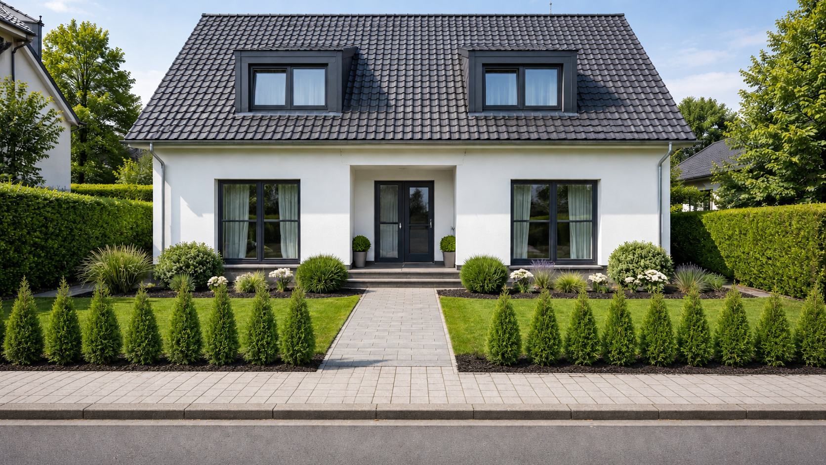 Thujaoccidentalis_Smaragd_frischgepflanzteHecke